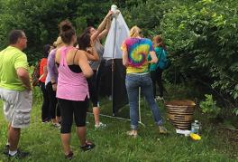 Organismal Diversity students erect a Malaise trap at Chadwick Lake
