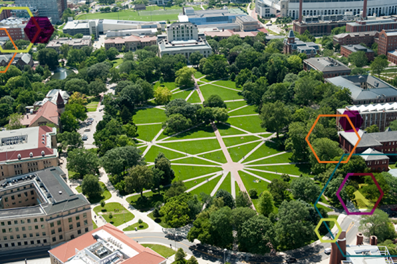 Aerial view of the Oval.