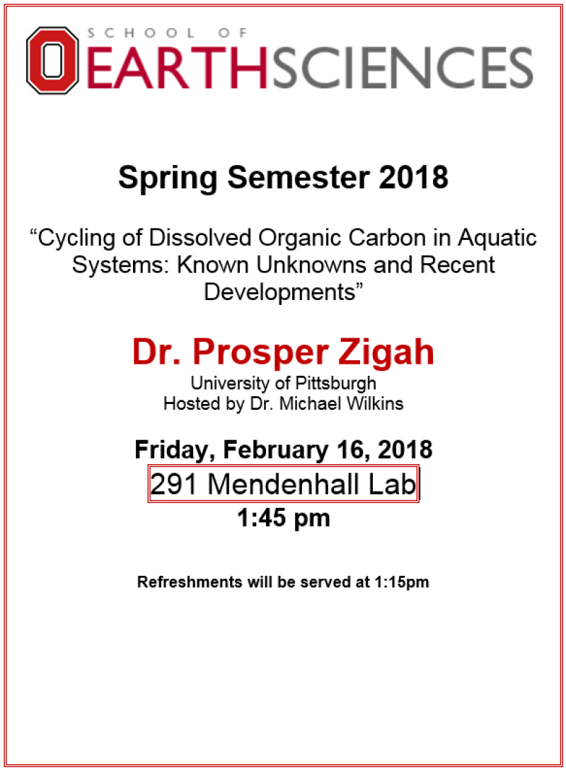 earth sciences seminar 2/16/18