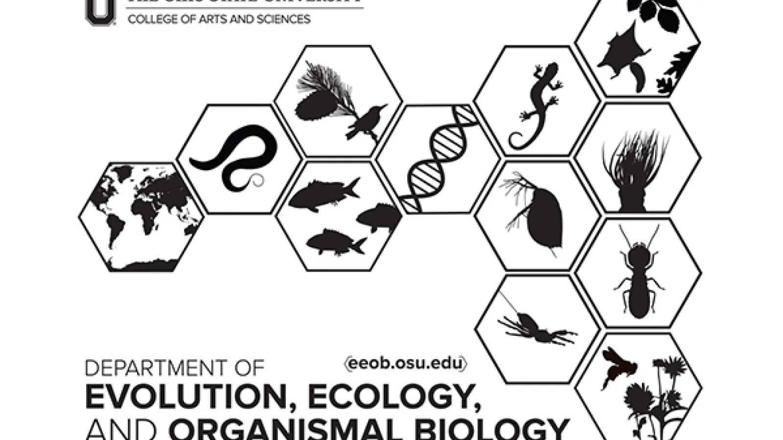 EEOB department silhouette graphic in black & white