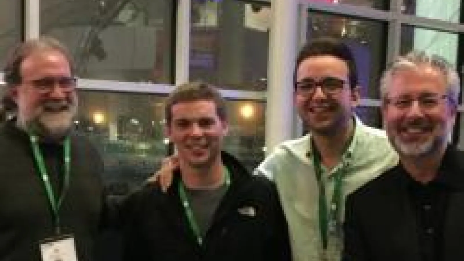 Adam Lehnig & Steven Nagel with Neil Shubin inside Clevelnd Ohio convention center