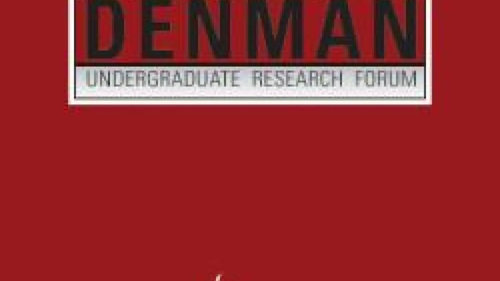 Denman graphic on scarlet background