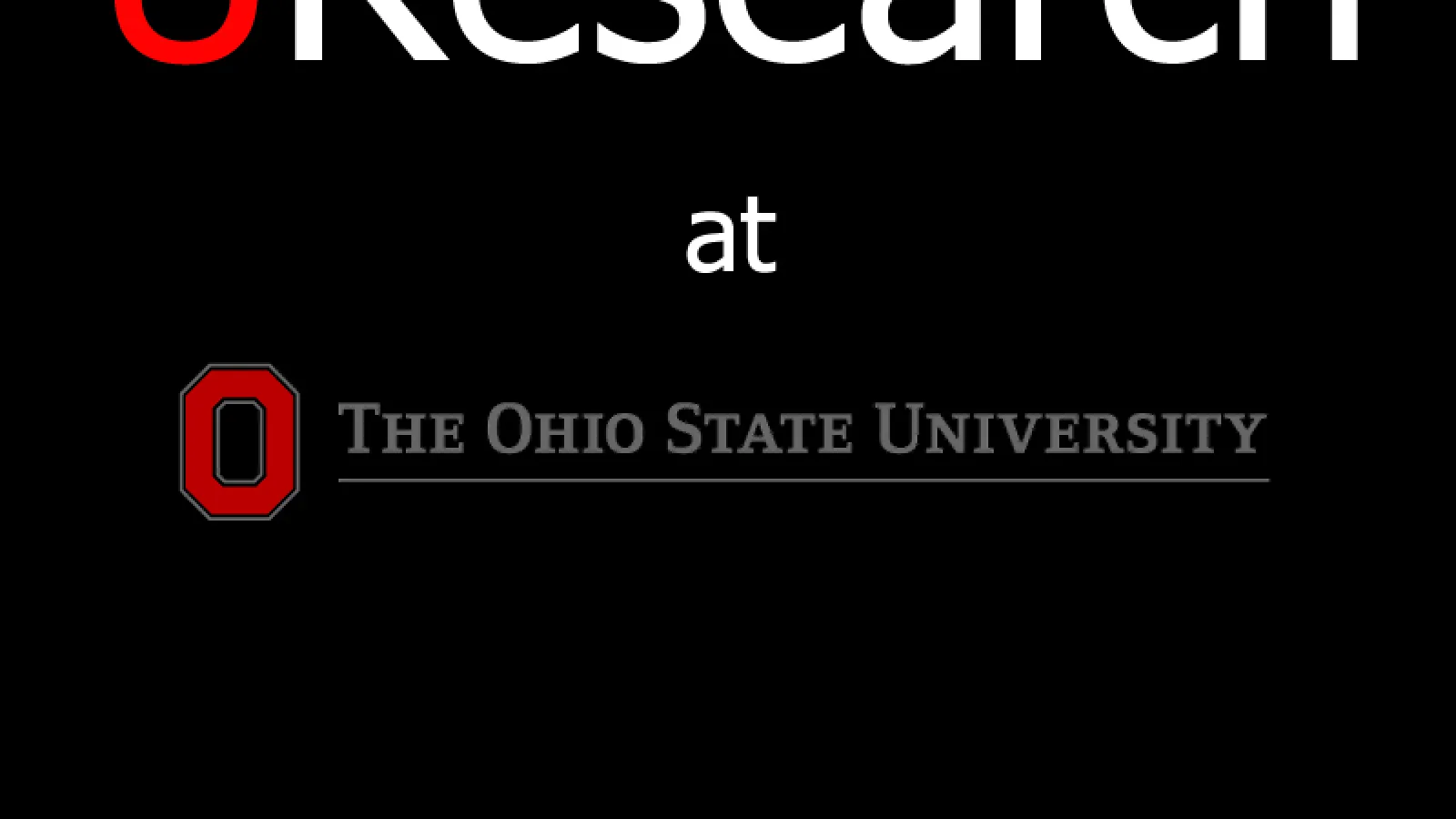 UResearch's graphic in red and white with OSU's horizontal logo underneath on black background