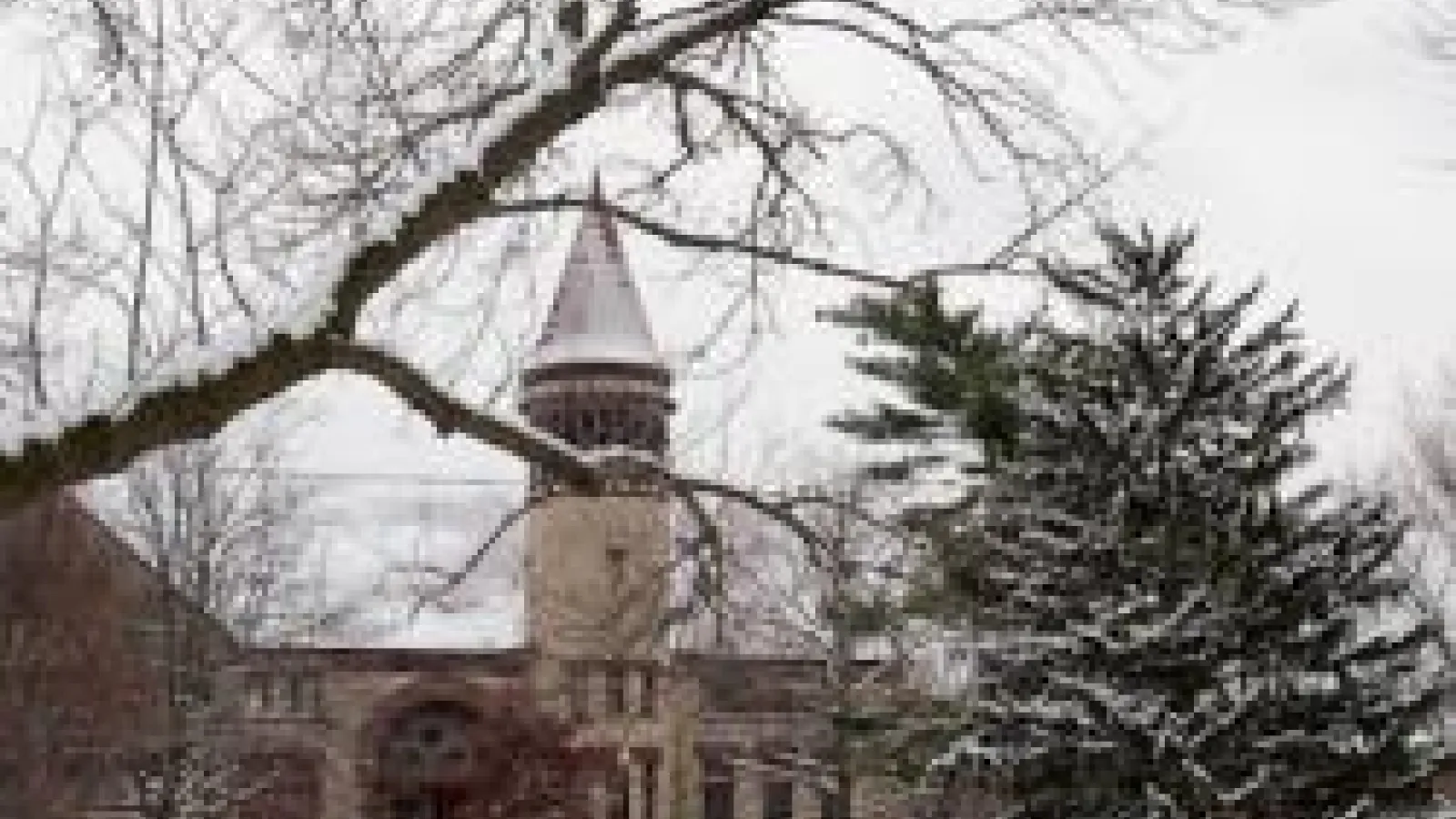Orton Hall in winter