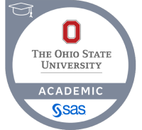 Academic SAS graphic in gray and white with Ohio State University stacked logo above