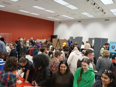 Open House attendees flood the MBD auditorium