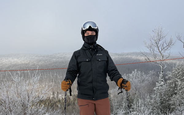 Liam Martin in ski gear outside in snow