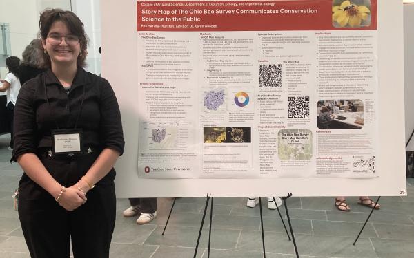Rex Harvey Thurston standing in front of research poster