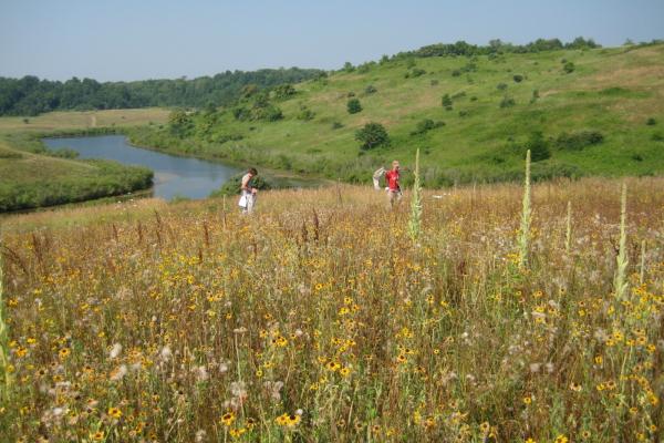 goodell lab conducting research in field