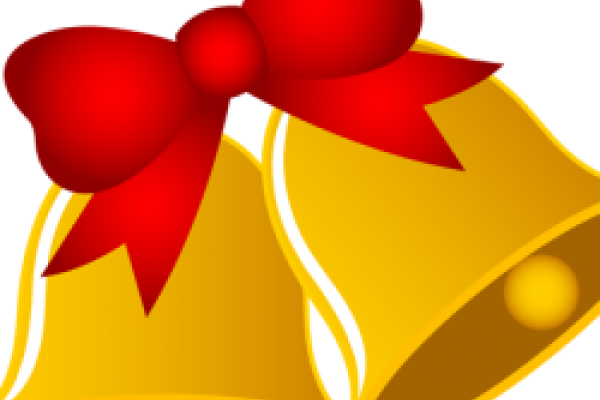 clip art gold bells tied together with red bow