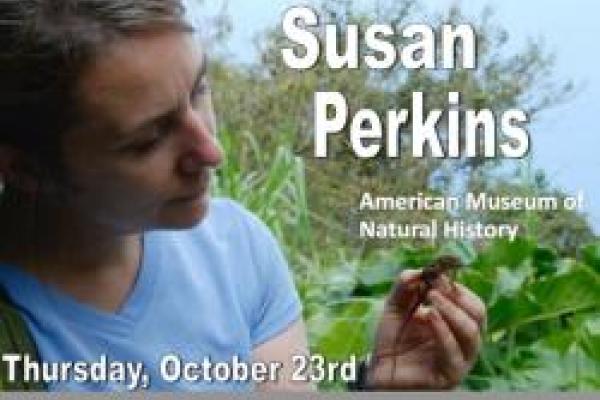 head and shoulder shot of susan perkins holding specimen