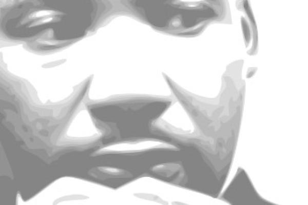 grayscale closeup of Martin Luther King, Jr.