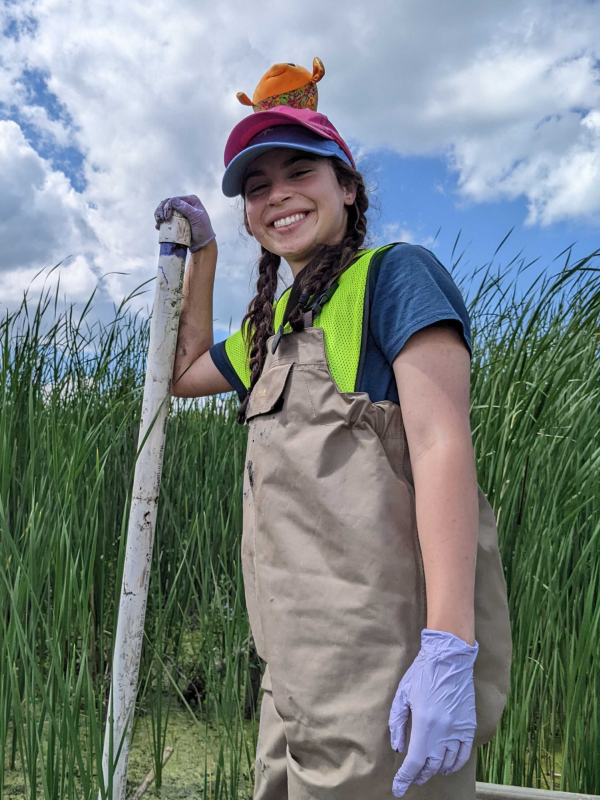 Grace Watson in chest waders