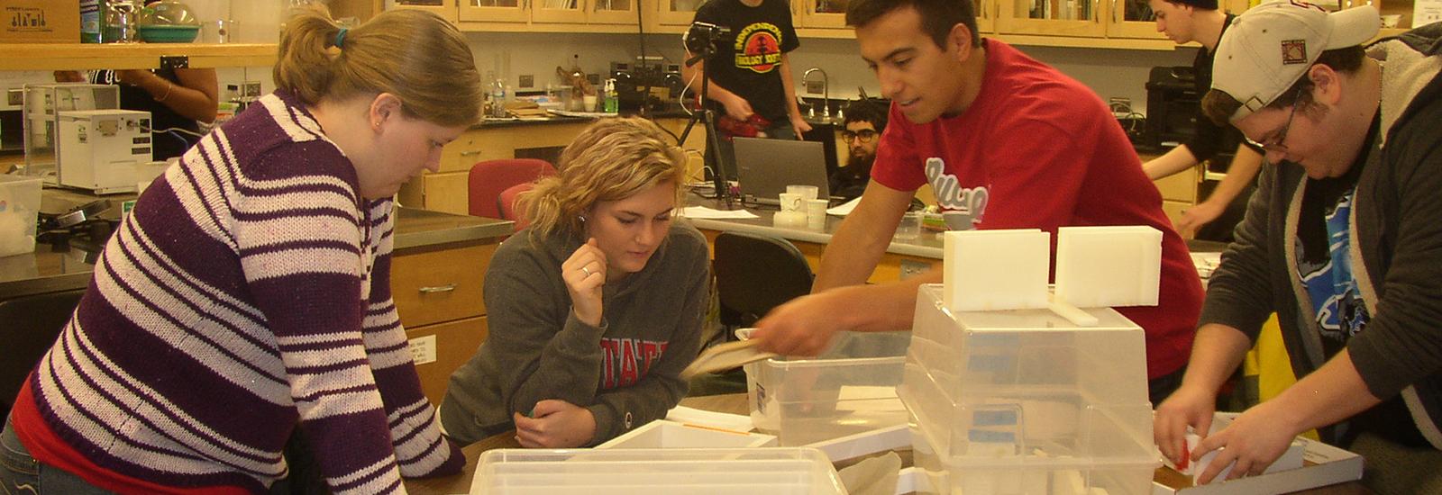 students conducting experiments in UResearch Lab