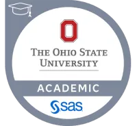 Academic SAS graphic in gray and white with Ohio State University stacked logo above